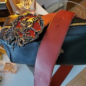 DIESEL Vintage Red Leather Belt